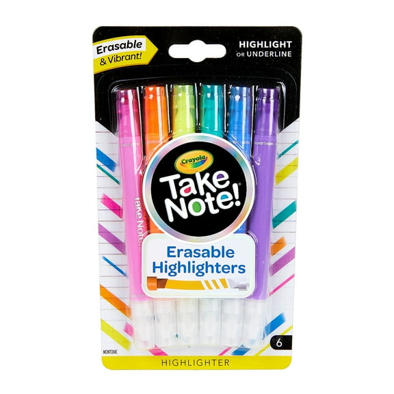 Crayola Take Note Erasable Highlighters - 6 piece