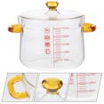 thumbnail image 3 of Small Glass Stew Pot with Lid Double Handle Kitchen Cookware Food Cooking Pot, 3 of 8