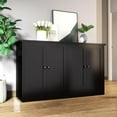 thumbnail image 3 of Black Buffet Storage Cabinet with 4 Door, 49" W Coffee Bar Cabinet, Kitchen Buffet Sideboard for Living Room, Kitchen, 3 of 7