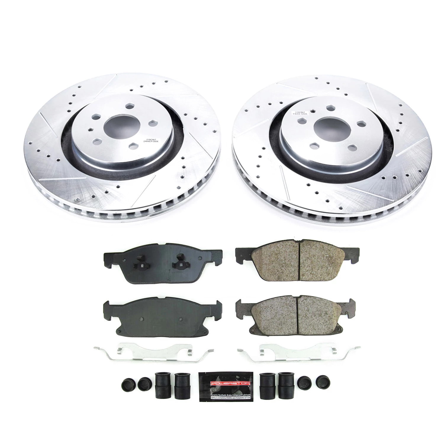 PowerStop Front Z23 Evolution Sport Carbon-Fiber Ceramic Brake Pad and Drilled & Slotted Rotor Kit Fits: FORD LINCOLN Select Models K8960