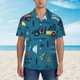 thumbnail image 4 of Lsque Construction Trucks pattern Hawaiian Shirt for Men, Unisex Summer Beach Casual Short Sleeve Button Down Shirts-Small, 4 of 9