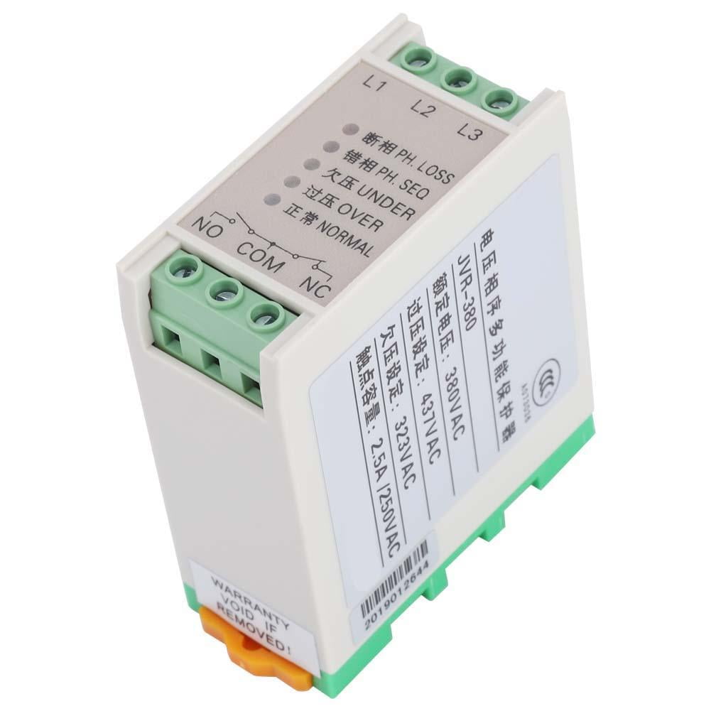 Phase Sequence Protection Relay JVR-380 Voltage Monitoring Relay 380V 5A Voltage Control Device for Pumps Fans Blowers Motors Elevator 