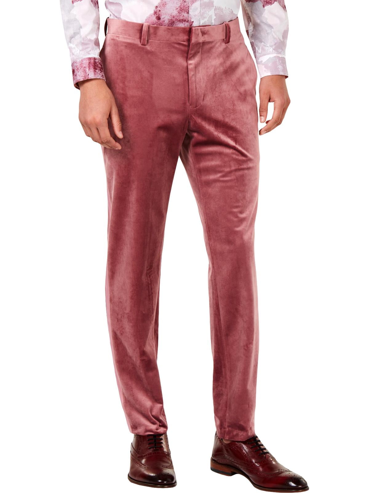 mens red velvet pants