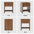 thumbnail image 4 of Weselon Modern Fluted Nightstand Set of 2, Curved Side Bedside Table with Drawer and Open Shelf for Bedroom, Walnut, 4 of 4