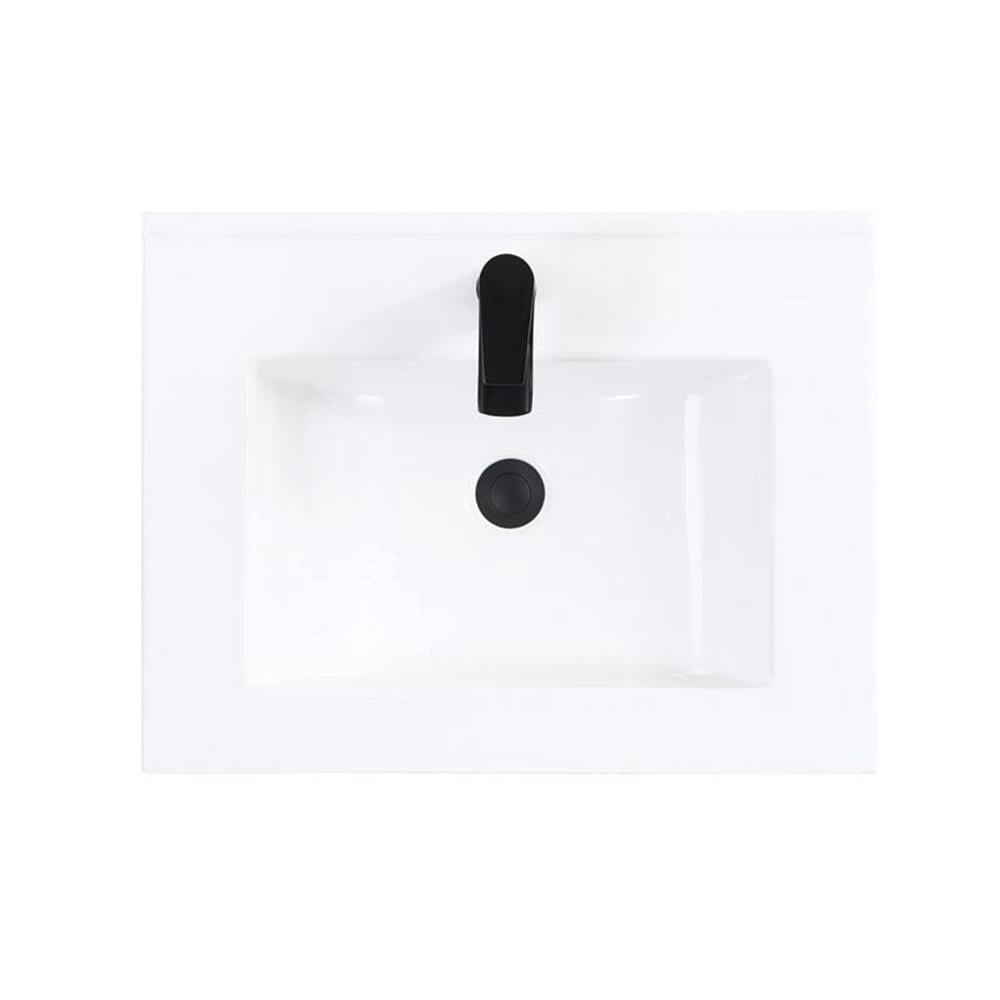 Manhattan Comfort Scarsdale Metal Bathroom Vanity Sink in White/Black