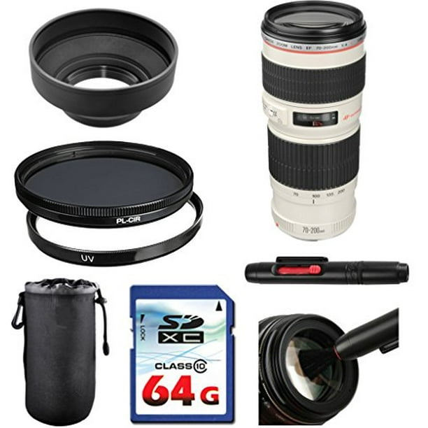 Canon EF 70200mm f/4L USM Lens Bundle + UV Filter + Polarizer Filter + 2 In 1 Lens Cleaning Pen