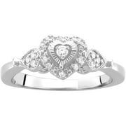 .13 Carat T.W. Heart-Shaped Diamond Promise Ring in Sterling Silver