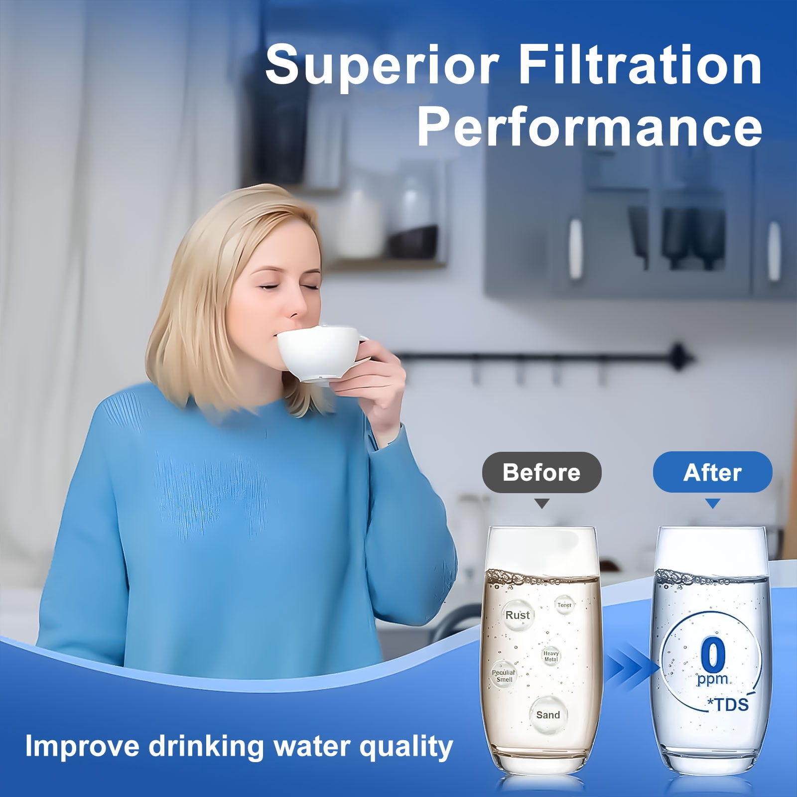 TXFNY EDR1RXD1 Refrigerator Water Filters,Compatible with Whirlpool Refrigerator Water Filter 1, Compatible with W10295370, EDR1RXD1, P4RFWB, Kenmore 46-9081, Kenmore 46-9930