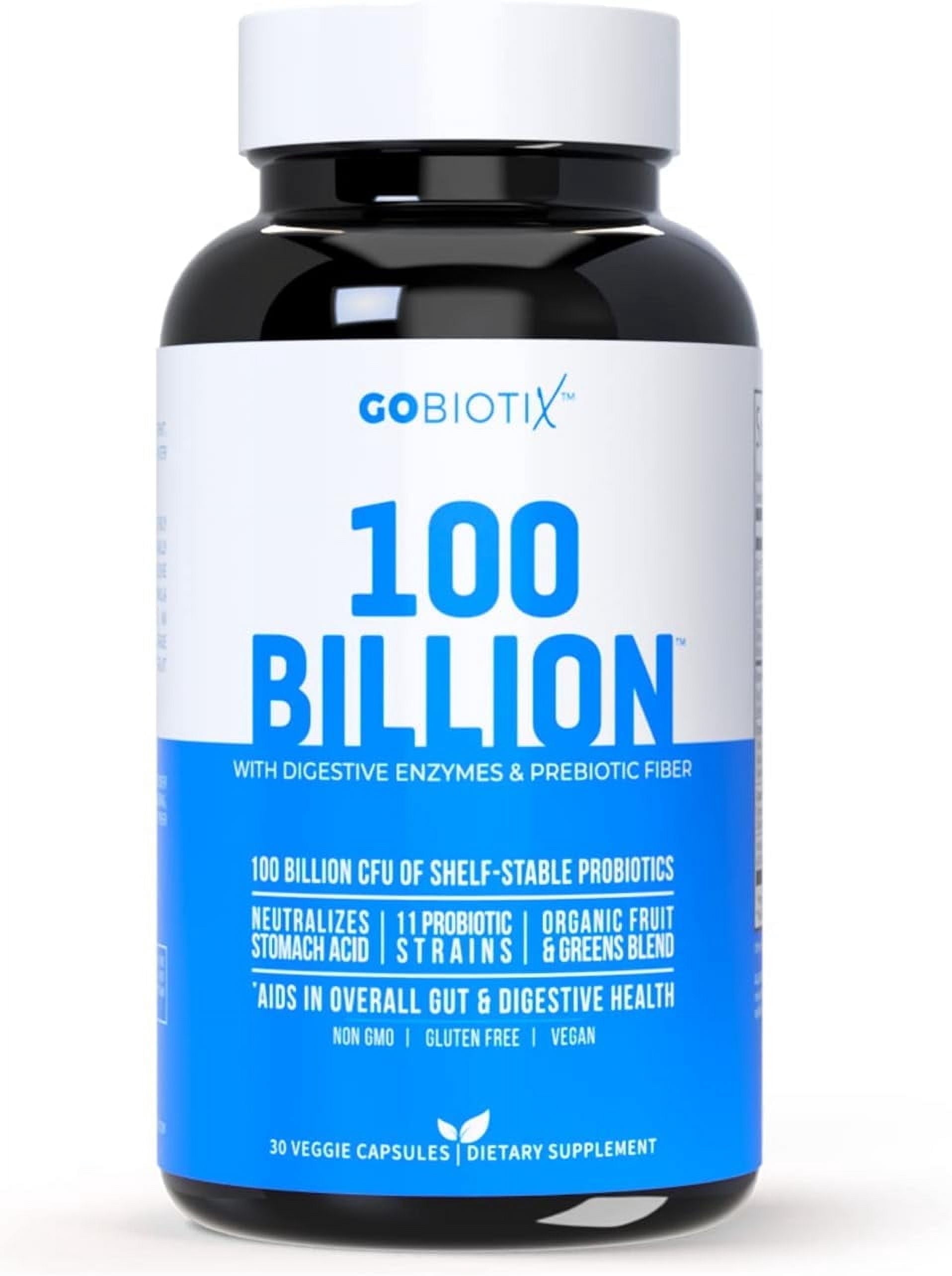GoBiotix Probiotic 100 Billion CFU, Probiotics for Digestive Health & Prebiotics, 30 Ct