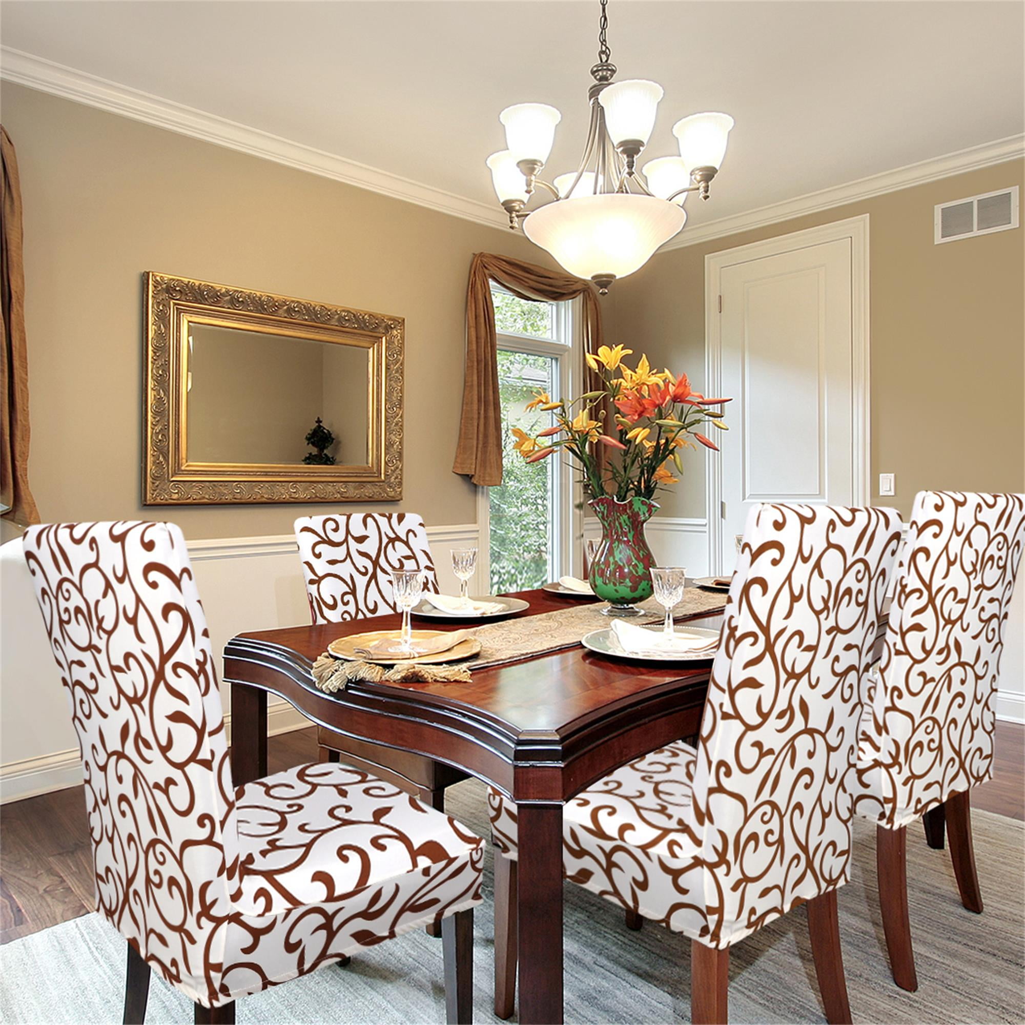 Stretch Dining Room Chair Cover Removable Washable Slipcover 4pcs White
