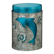 Regal Art  and  Gift 20345 - Galvanized Candleholder 5.5" - Dolphin 20345 Christmas Candle Holder