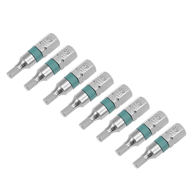 Puntas de Destornillador Hexagonal H3 de Alta Cantidad Uxcell de Acero Aleado S2 H1/4*25*H3 8 piezas