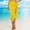 Yellow, variant on qelini Swimsuit Cover up for Women Sheer Chiffon Sheer Sarong Cover Up Solid Color Beach Vacation Swimsuit Cover Up