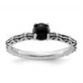 thumbnail image 2 of Auriga Fine Jewelry 925 Sterling Silver Antiqued Black Agate Ring for Women Size 7, 2 of 6