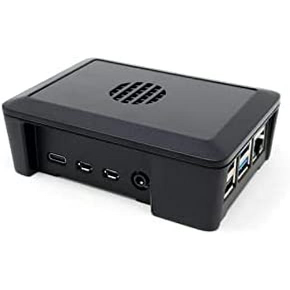 Raspberry Pi 4 Case - Black with CPU Cooling Fan, Raspi 4B case with Cooling Fan, Heatsinks for Raspberry Pi 4 Model B