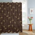 thumbnail image 4 of Shower Curtains for Bathroom, Brown Floral Waterproof Fabric Shower Curtain, Vintage Spring Botanical Flowers Decorative Bathroom Curtain for Bathtub, 66"x72", No Hooks Included, 4 of 9
