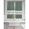 thumbnail image 2 of Farmhouse Green Plaid Bathroom Window Curtain, Vintage Country Cock Checkered Light Filtering Coffee Kitchen Curtains, Bedroom Living Room Curtains 2 Panel 84"x63", 2 of 6