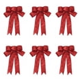 thumbnail image 1 of Grands Nœuds en PVC Rouges de Noël (6 Unités) 9” x 9”, 1 of 6