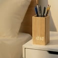 thumbnail image 4 of REGALWOVEN Multifunctional LED Alarm Clock with Pen Storage, 4-Level Brightness, Voice Wake-Up, Fits Bedside Table Khaki 5.5"L x 2.6"W x 2.8"H, 4 of 6
