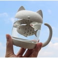 thumbnail image 3 of Taza de té de cristal para gatos, botella de agua con filtro de infusor de té de pescado, 250ML (8OZ) brillar Hogar, 3 of 3