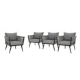 thumbnail image 6 of Soren Outdoor Wicker Club Chairs with Cushions, Set of 4, Light Gray, Dark Gray, 6 of 6