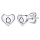 thumbnail image 1 of Pendientes de corazón inicial de Silvora, tachuelas de plata esterlina hipoalergénicas para mujer, diminuta letra Q, dijes de oreja, regalo de joyería para cumpleaños, día de la madre, 1 of 8