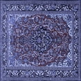 thumbnail image 1 of Ahgly Company Indoor Square Medallion Blue Traditional Area Rugs, 6' Square, 1 of 4