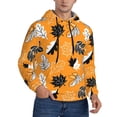 thumbnail image 2 of Lsque Bold Black and White Leaves Orange Pattern Casual Men's Hoodie,Hooded Sweatshirt with Kangaroo Pocket,Pullover Hoodie-X-Large, 2 of 7