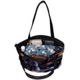 thumbnail image 5 of Witch Hat Canvas Leather Mix Tote Bag - Hand-Held Twill Jeanette Sponge Bag 30x10.5x39cm, 5 of 5
