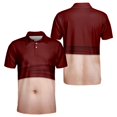 thumbnail image 4 of OIOLOYJM Golf Shirts for Men Summer 3D Print Creativity Performance Short-Sleeve Mesh Casual Quick Dry Lightweight Polo Shirts Fashion Stylish Athletic Collared T Shirts Red 2XL, 4 of 5