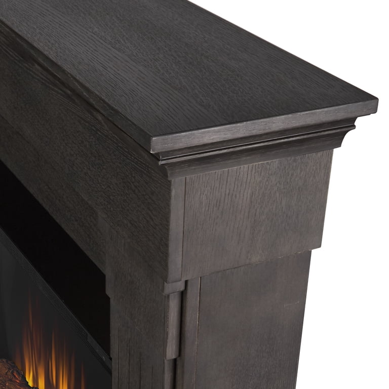 Real Flame Crawford Gray Electric Fireplace – Wood Mantel With Remote, 1400W Heater