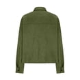 thumbnail image 5 of Women's Faux Suede Cropped Jacket Casual Lightweight Open Front Fall Winter Coat Trendy Outerwear Fashion, 5 of 6