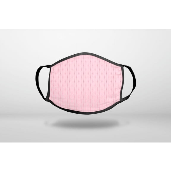 Pink Dot Line Pattern - 3-Ply Reusable Soft Cloth Face Covering, Unisex, Cotton Inner Layer