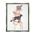 thumbnail image 3 of Stupell Industries Mixed Stacked Dog Breeds Standing Balancing Illustration Graphic Art Luster Gray Floating Framed Canvas Print Wall Art, Design by Dishique, 3 of 5