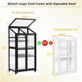 thumbnail image 4 of 62'' Large Wooden Greenhouse with Wheels, Adjustable Shelves for Balcony, Patio, Indoor/Outdoor Garden, Black, 4 of 9