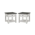 thumbnail image 4 of Home Square Monterey Solid Wood End Table in White and Gray - Set of 2, 4 of 7