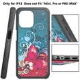 thumbnail image 6 of For Apple iPhone 13 Pro (6.1") Graphic Design Pattern Hard PC Soft TPU Protection Hybrid Shockproof Armor Rugged Bumper Cover ,Xpm Phone Case [Butterfly Bliss], 6 of 6