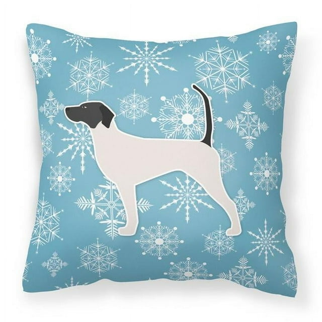 Carolines Treasures BB3495PW1414 Winter Snowflake English Pointer Fabric Decorative Pillow
