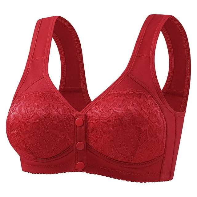 Bras for Older Women Front Closure Bras Push Up Bra No Underwire Comfortable Front Button Bra