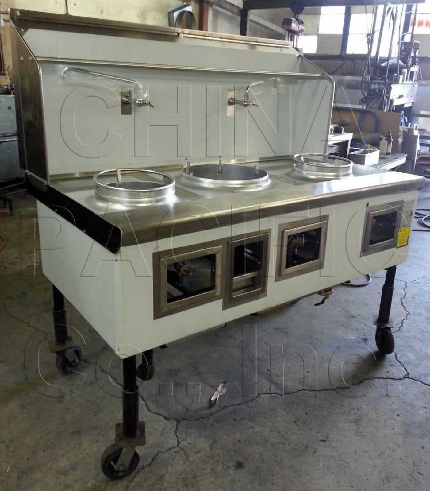Commercial Chinese Wok Range Made in USA, 3 Hole 13 Inch Wok Ring, NSF Gas Wok Range for Restaurant Kitchen, Natural Gas or Propane, Cooler Depot