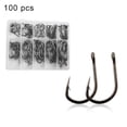 thumbnail image 2 of Leaveforme 100pcs Fishing Circle Hooks Strong High Carbon Steel Offset Catfish Fishing Hooks for Bass Trout Freshwater Saltwater, 2 of 8