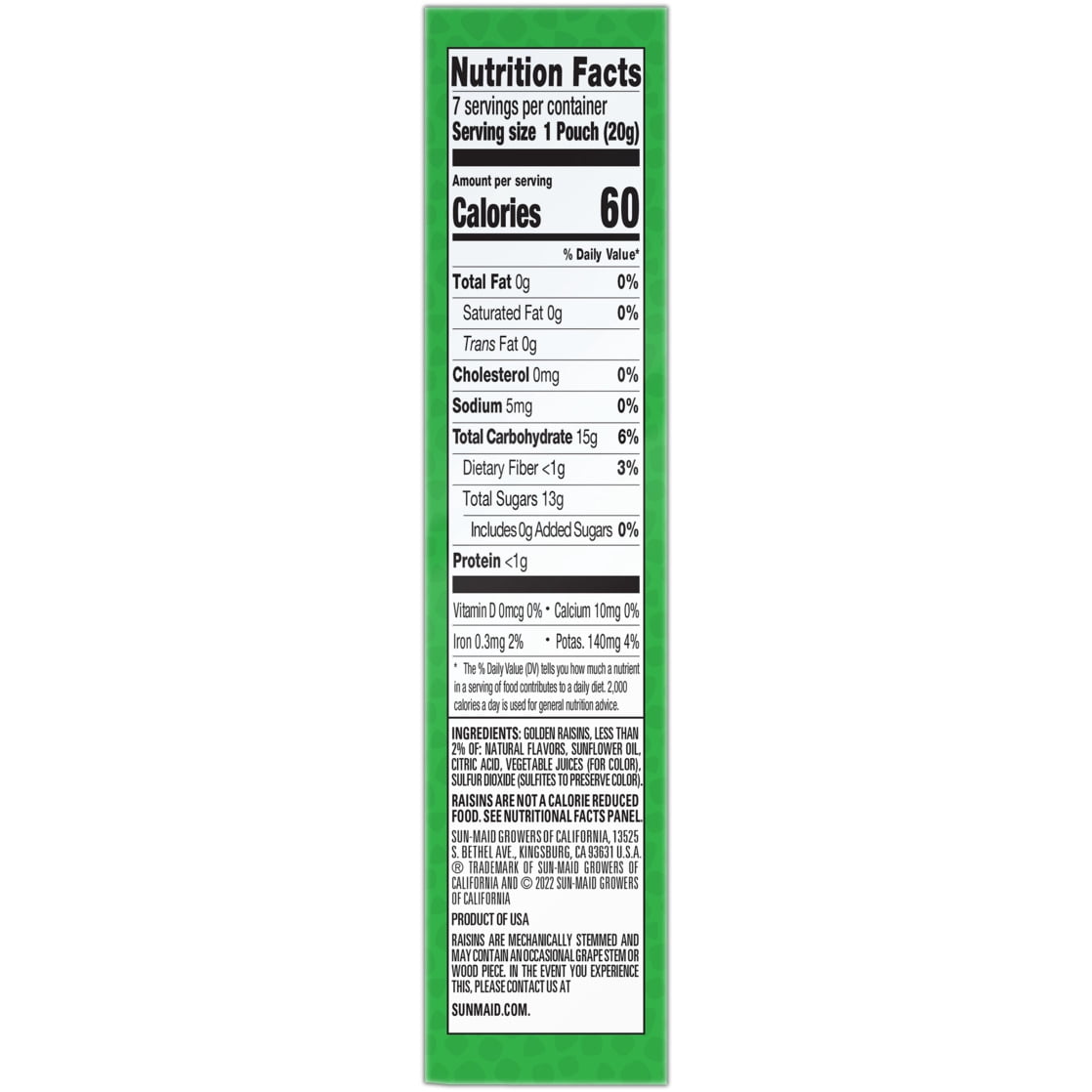Sun-Maid® Fruity Raisin Snacks Sour Watermelon 7-Count Box/.7oz Pouches