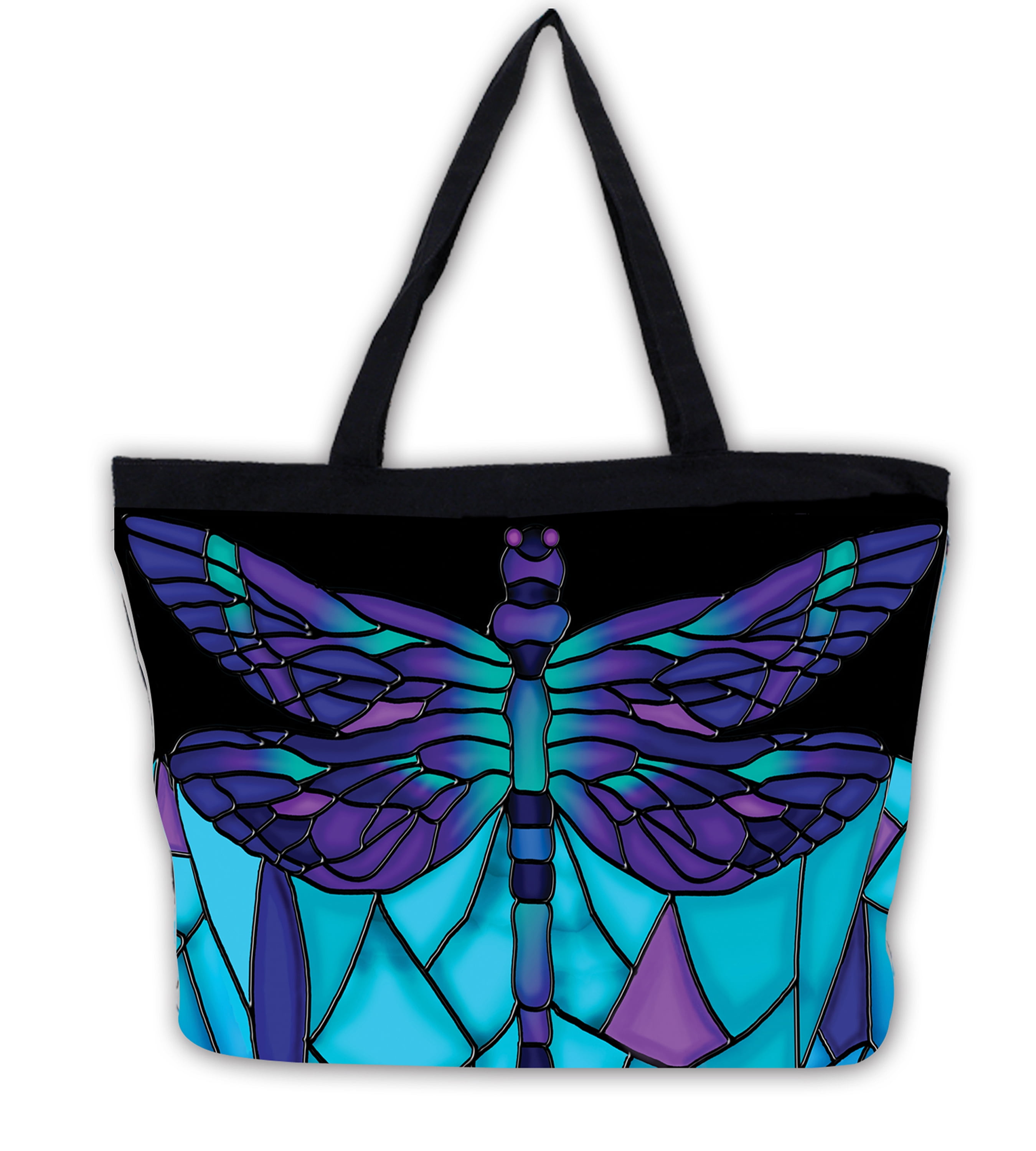 Stained Glass Dragonfly Tote B - Walmart.com