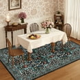 thumbnail image 2 of GlowSol 8'x10' Floral Area Rug Boho Washable Rug Non-Slip Low Pile Farmhouse Floral Carpet for Living Room Bedroom, Black, 2 of 7