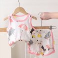 thumbnail image 2 of NIEWTR Toddler Baby Summer Clothes Toddler Baby Outfit Newborn Summer Clothes Sleeveless and Shorts 12 18 24 M 1t 2t 3t 4t Summer Set Baby Boy Gift(A01-Light Pink,3-4 Years), 2 of 9