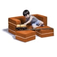 thumbnail image 5 of Jaxx Zipline Kids Modular Loveseat & Ottomans/Fold Out Lounger, Mandarin, 5 of 7