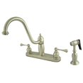 thumbnail image 1 of Kingston Brass KB1118BLBS 8 Inch Center Kitchen Faucet With Brass Side Sprayer - Satin Nickel, 1 of 1