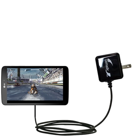 Gomadic Intelligent Compact AC Home Wall Charger suitable for the LG G Pad - High output power with a convenient, foldable plug design - Uses TipExcha