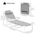 thumbnail image 3 of Outsunny Chaise Longue Extérieure avec Dossier Réglable, Gris Clair, 3 of 10