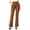 Brown, variant on Women High Waist Micro Flared Dress Pants with Pockets Slim Fit Commuter Work Trousers